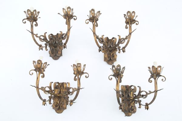 Four two-armed sconces