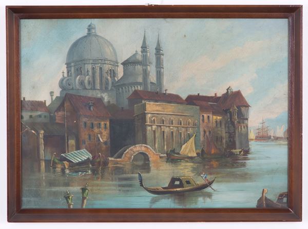 Dipinto  "PUNTA DELLA DOGANA CON MADONNA DELLA SALUTE"