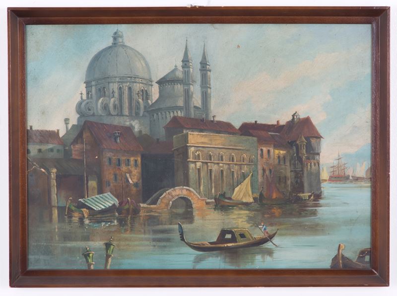 Dipinto "PUNTA DELLA DOGANA CON MADONNA DELLA SALUTE"