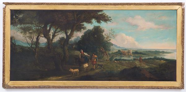 Dipinto "PAESAGGIO CON ARMENTI"