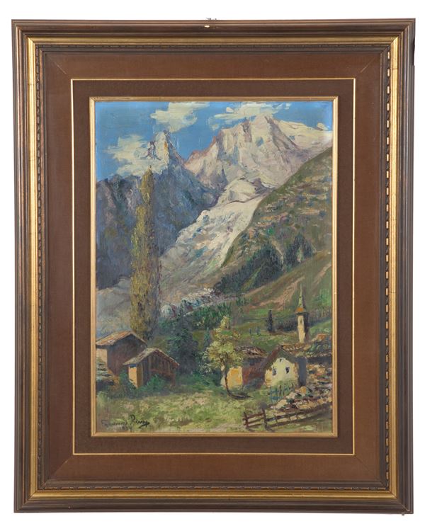 Dipinto "PAESAGGIO MONTANO"