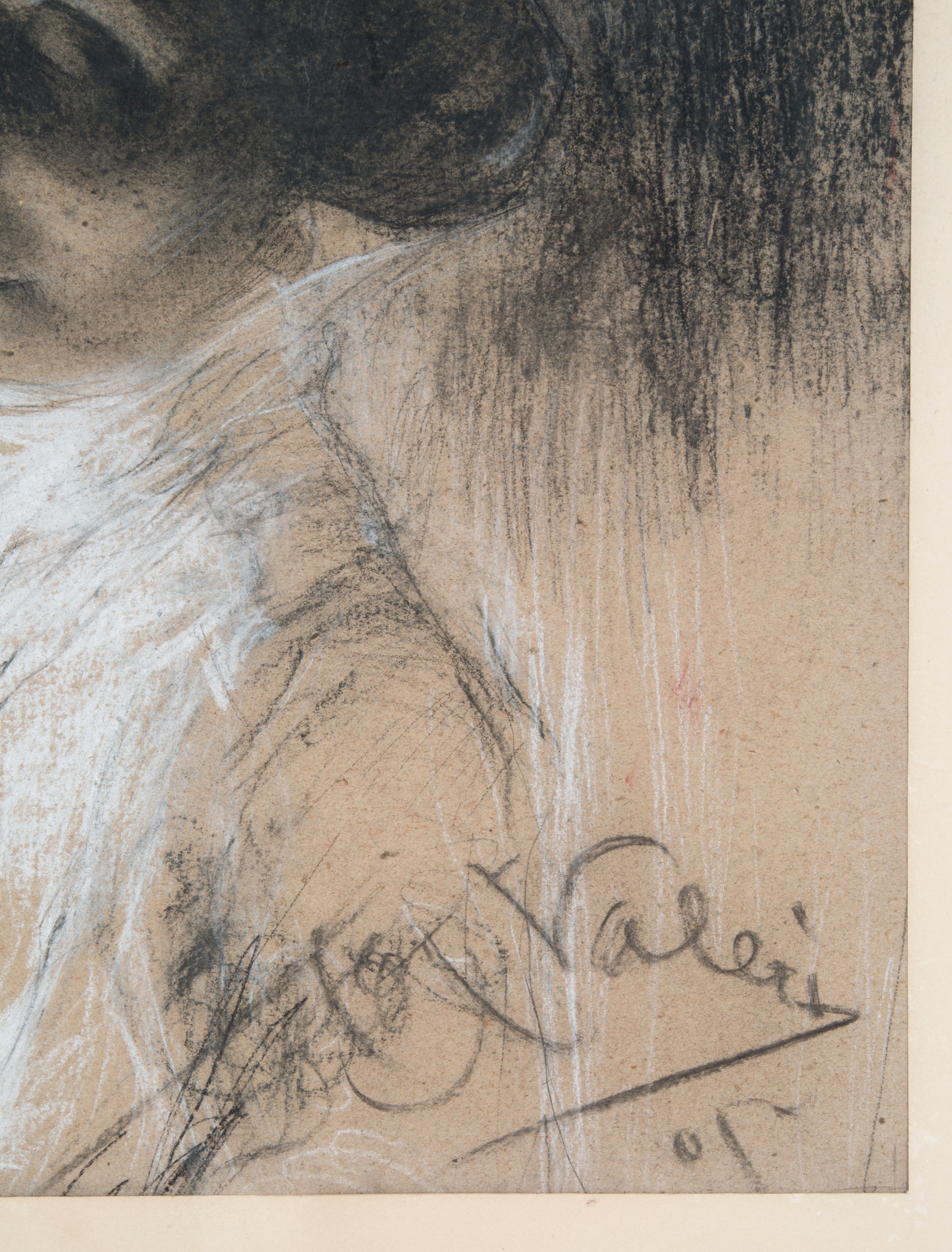 Ugo Valeri - Disegno a Carboncino "ritratto di Eleonora Duse"