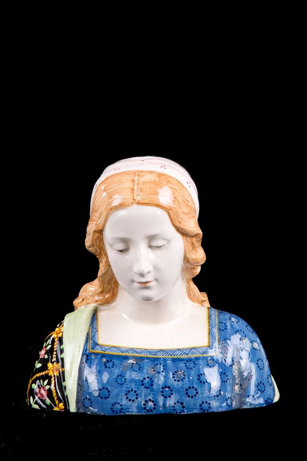 ANGELO MINGHETTI - Scultura "BUSTO DI FANCIULLA"