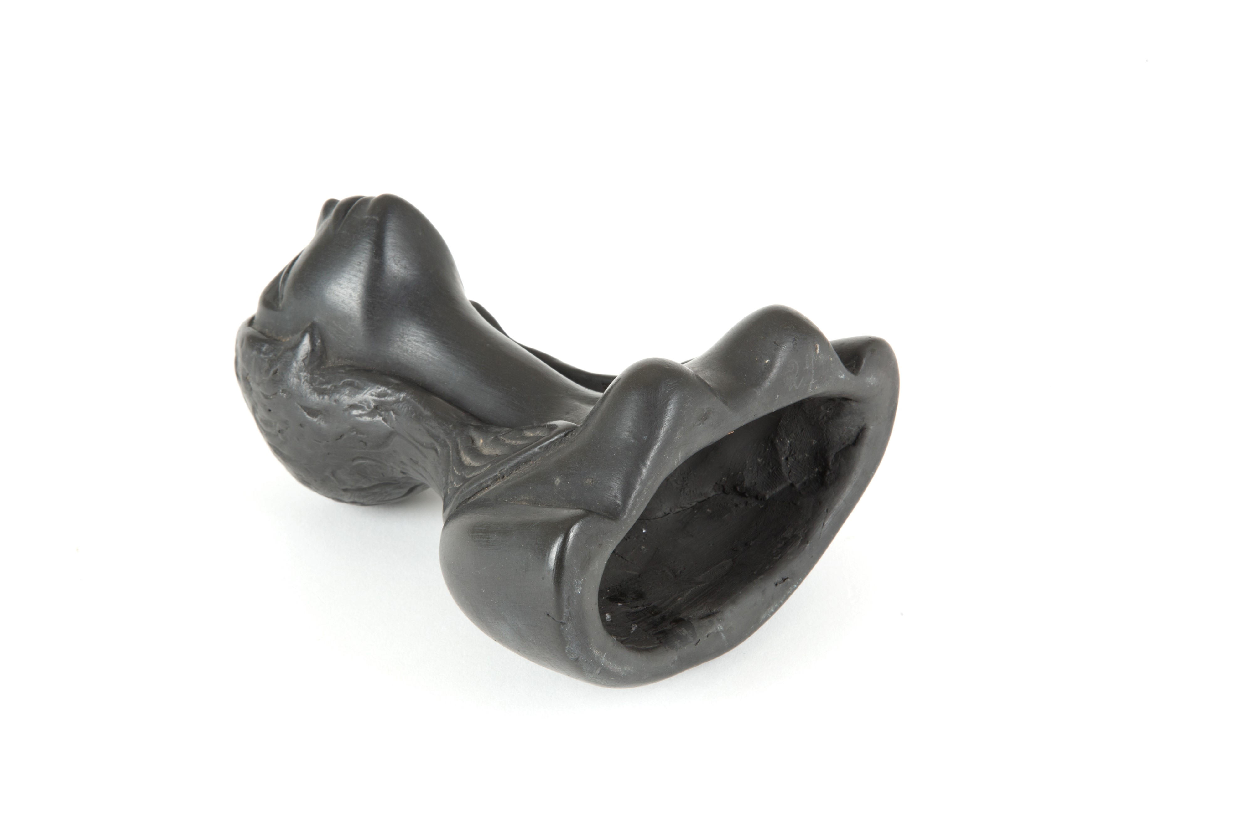Leopold Anzengruber - Scultura in Ceramica Nera "mezzobusto Femminile"