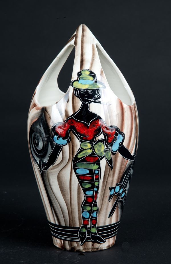 VINCENZO LEONARDO CORRENTE - Ceramic vase "GIRL WHO SMOKES"
