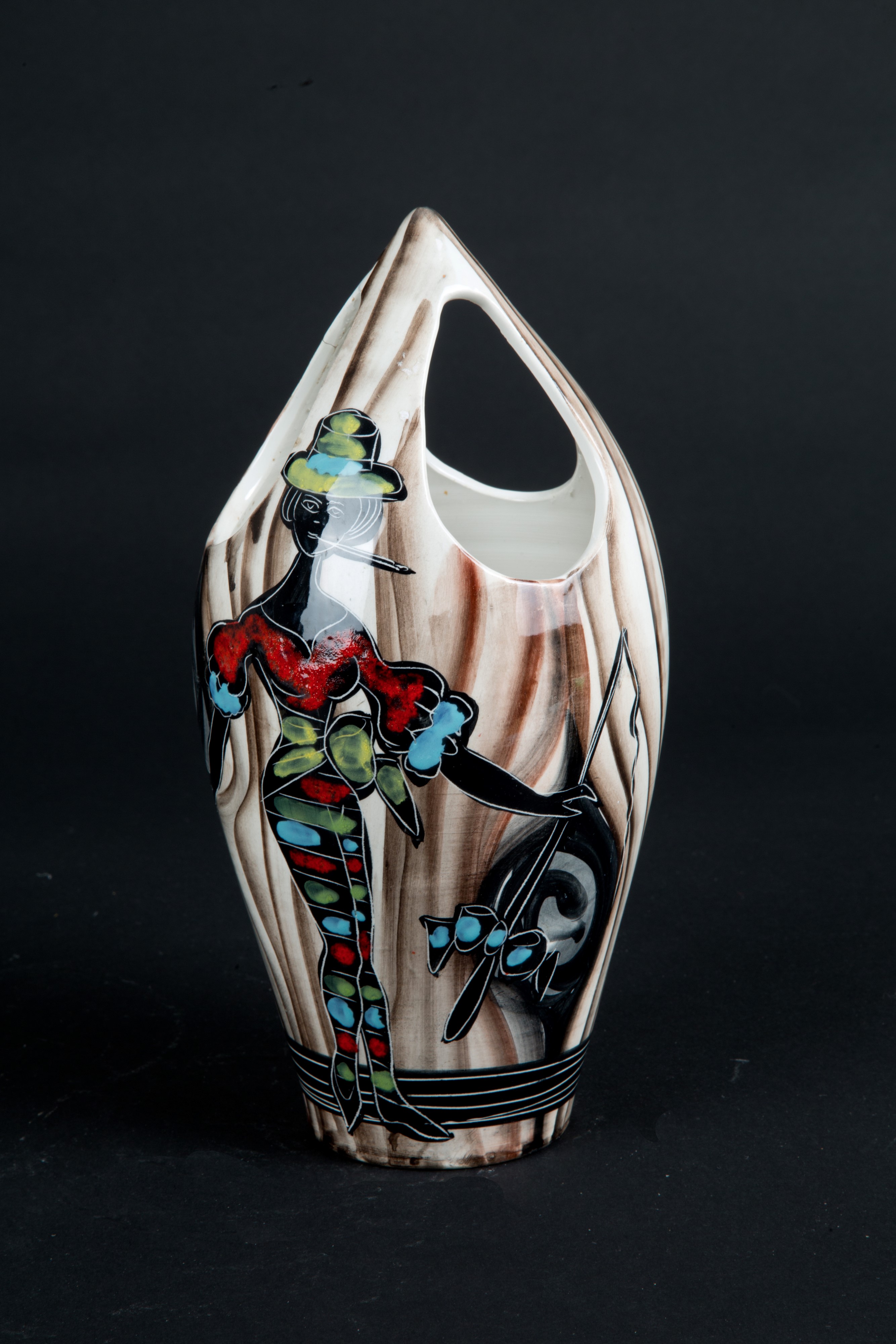 Vaso in ceramica "RAGAZZA CHE FUMA"