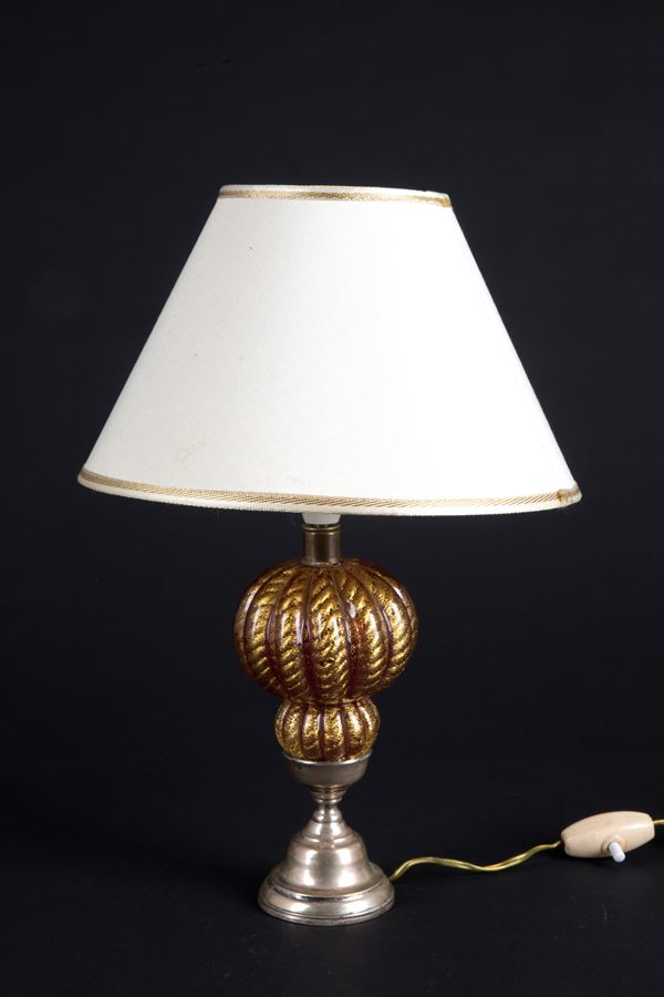 Corded glass lamp