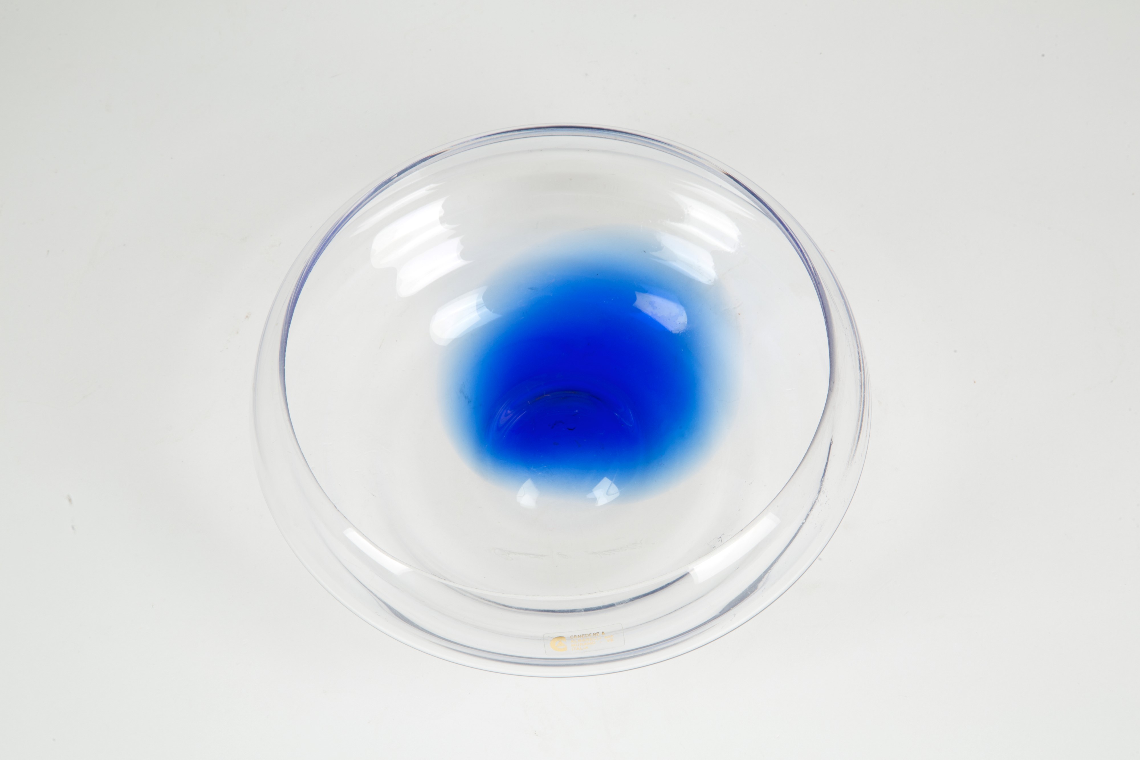 Simone Cenedese, Maurizio Albarelli - Centrotavola in Vetro Trasparente con Macchia Blu
