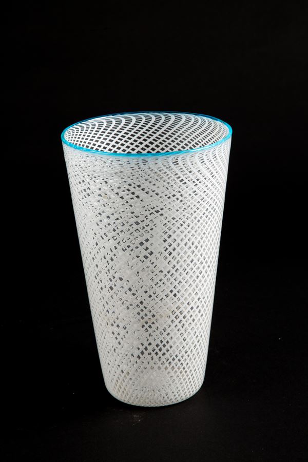 ARCHIMEDE SEGUSO - Conical reticello shaped vase