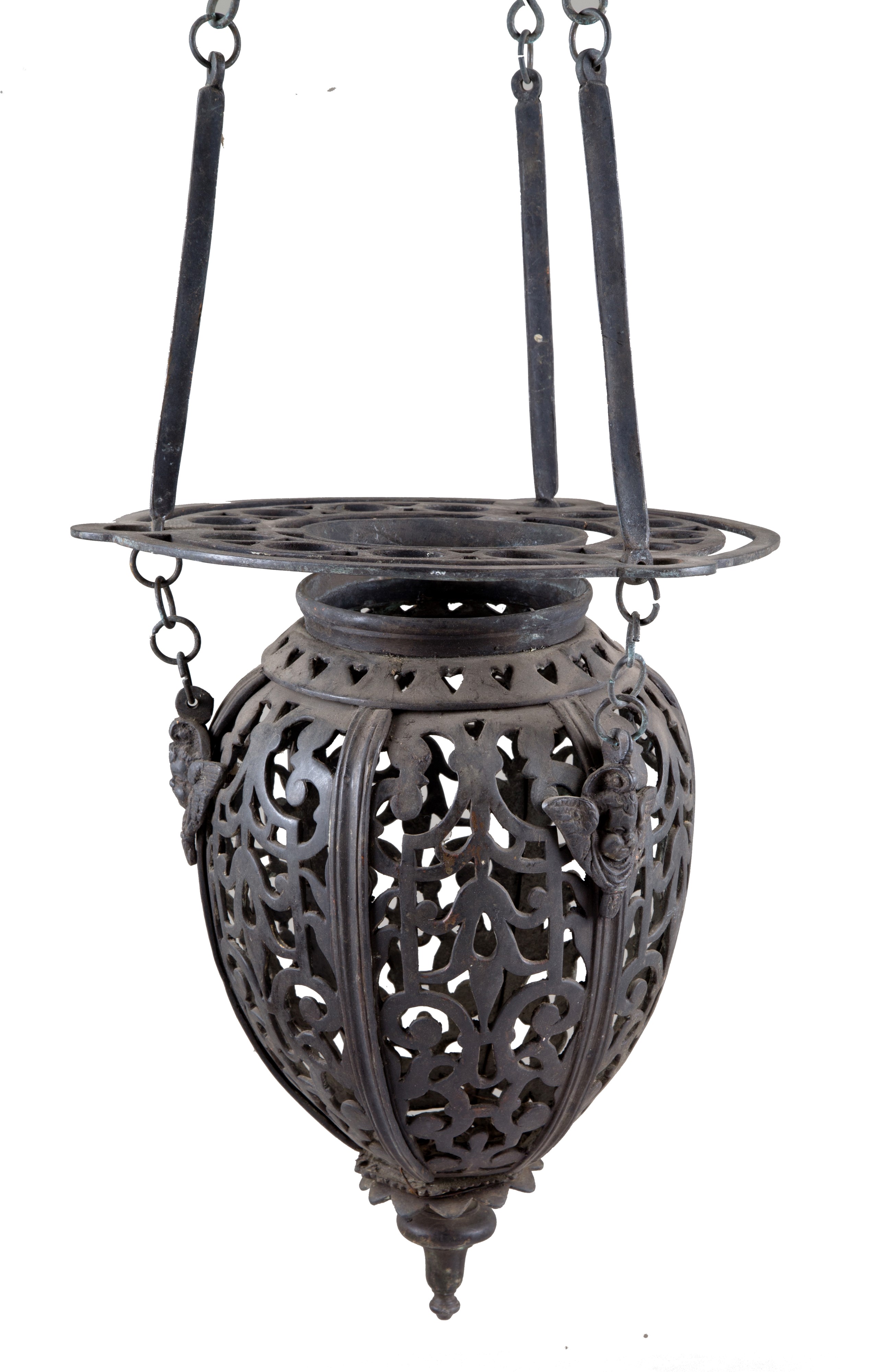 Lampada votiva in bronzo