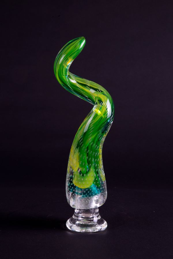 ERMANNO NASON - Glass sculpture in shades of green