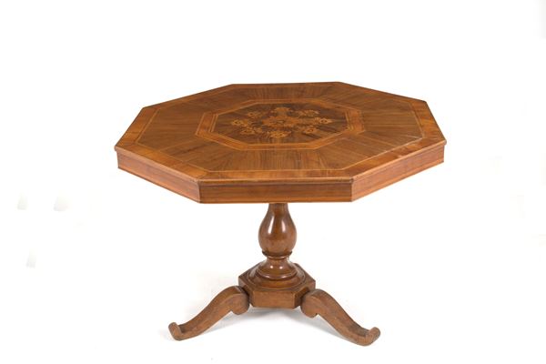 Inlaid octagonal table