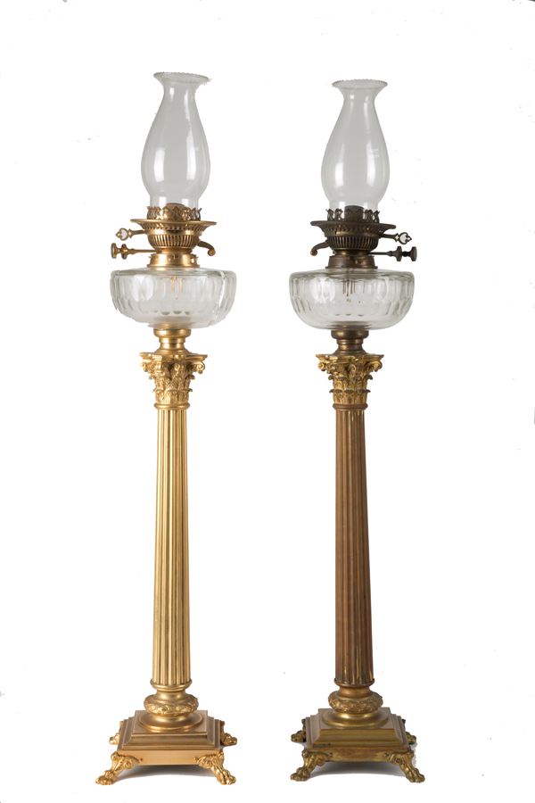 Pair of oil lamps