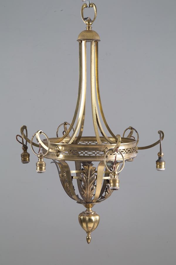 Brass chandelier