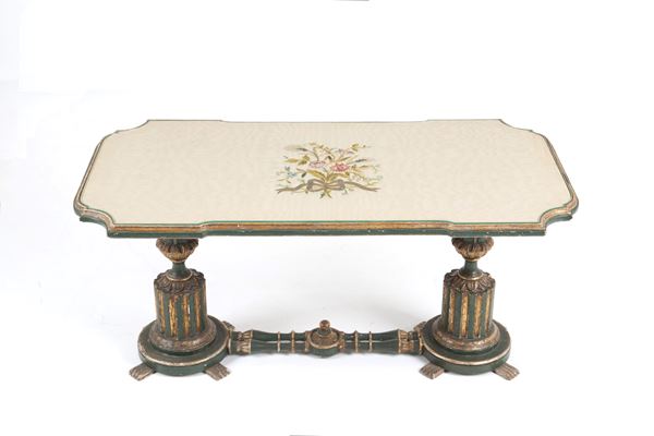 Coffee table with embroidery