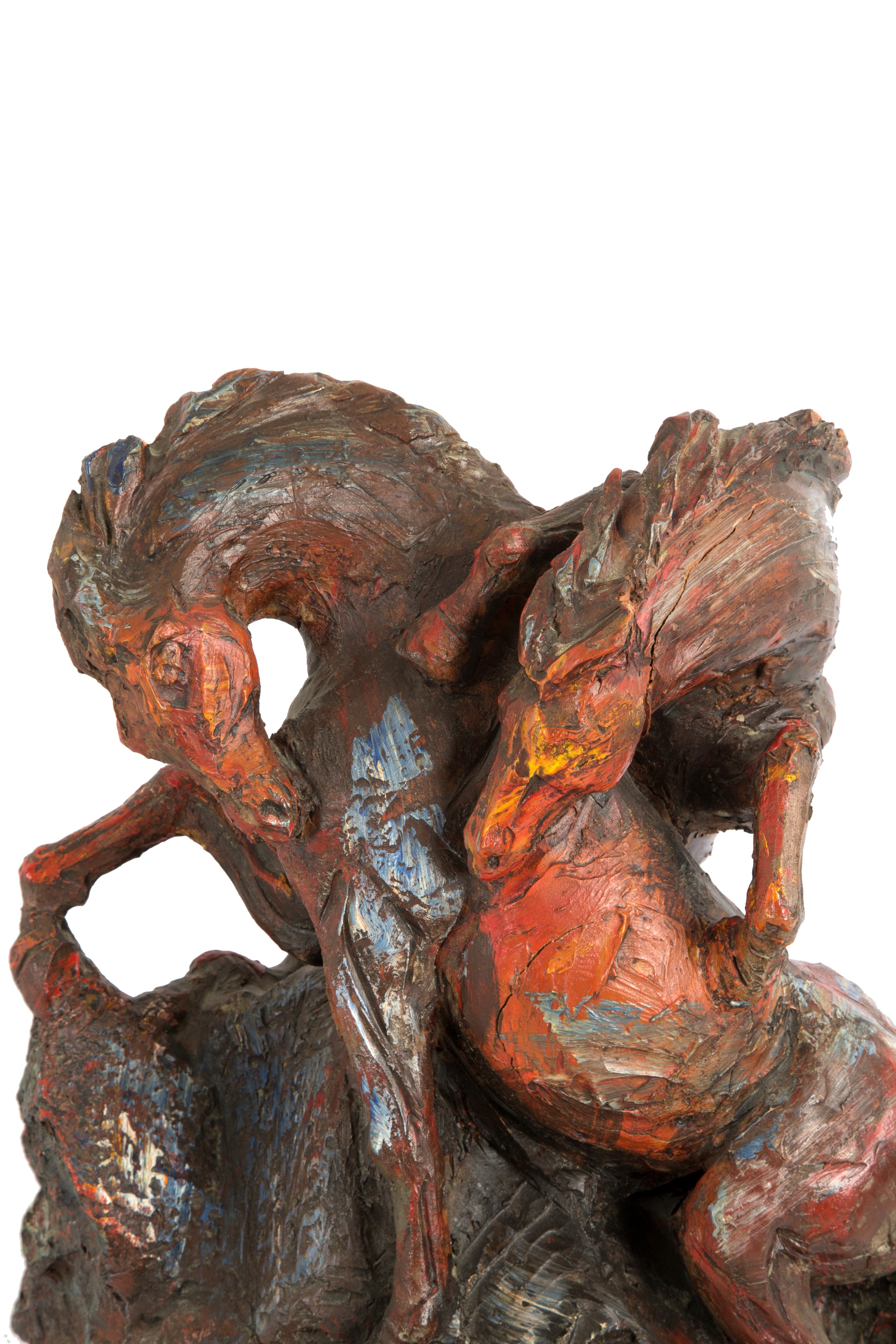 Scultura in terracotta "CAVALLI IN MOVIMENTO". CAMILLO LAZZARI