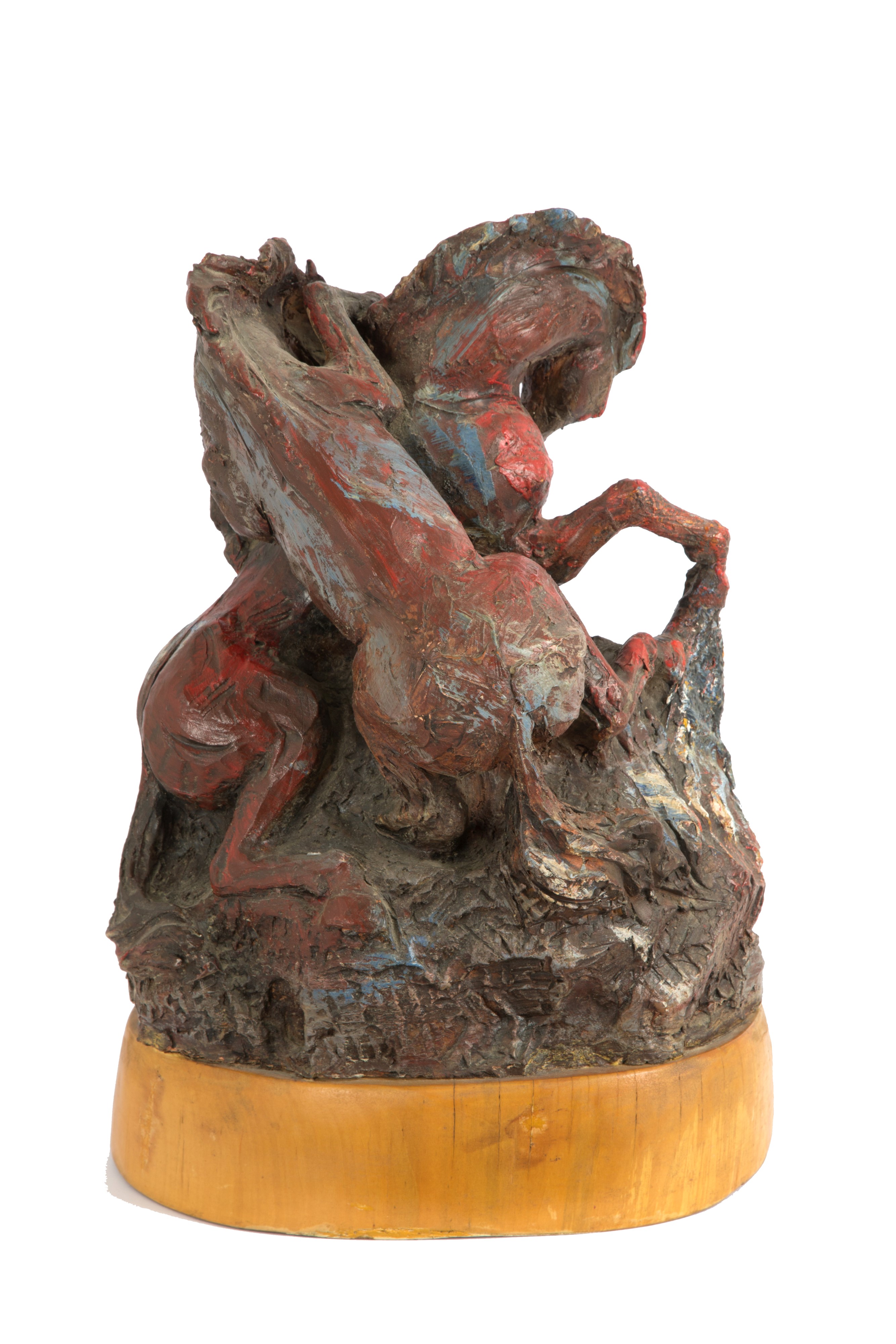 Scultura in terracotta "CAVALLI IN MOVIMENTO". CAMILLO LAZZARI