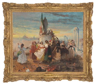Dipinto "danza Campestre - Allegoria Unita' D'italia"