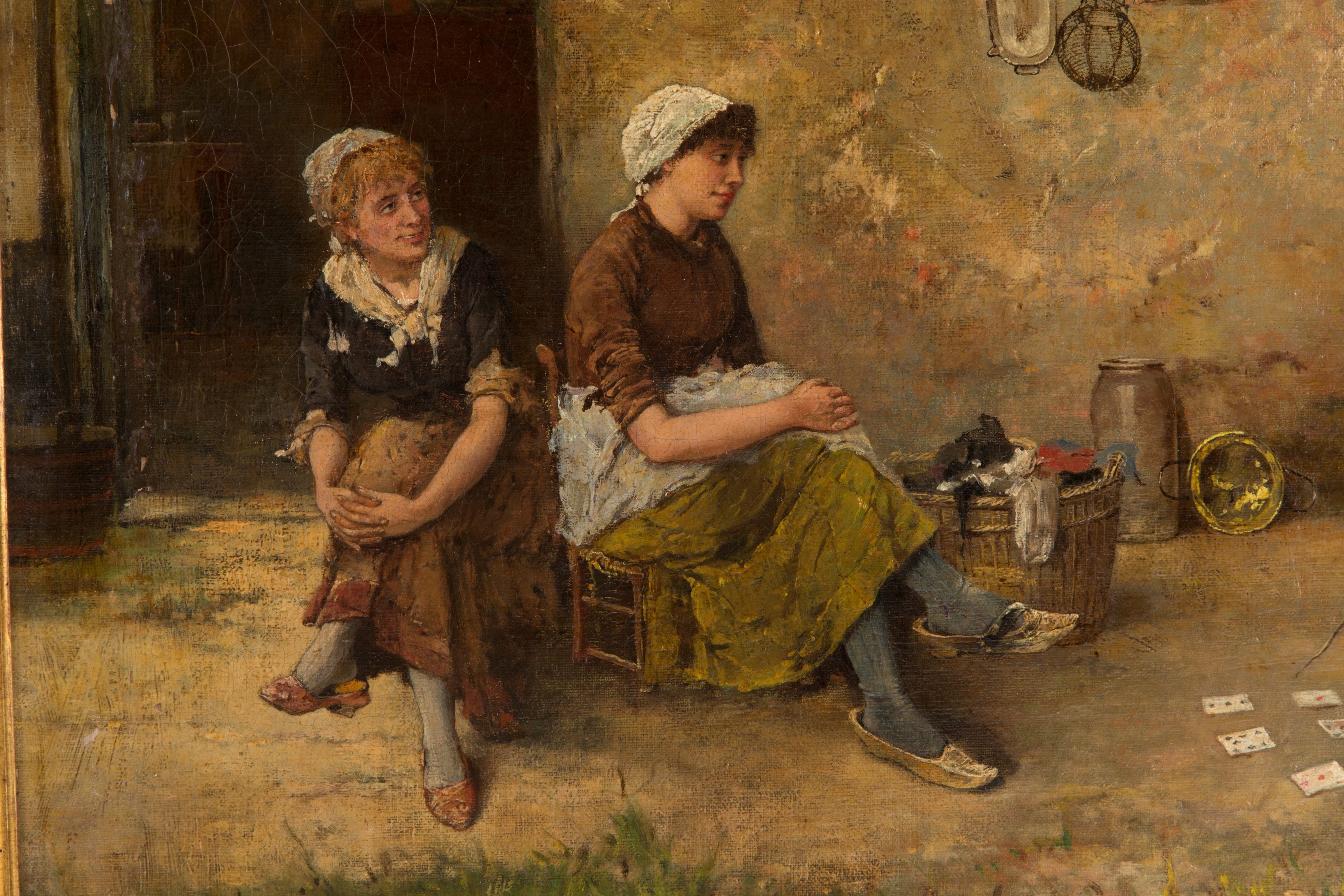 Oliver Rhys - Dipinto "donne che Giocano in Cortile"