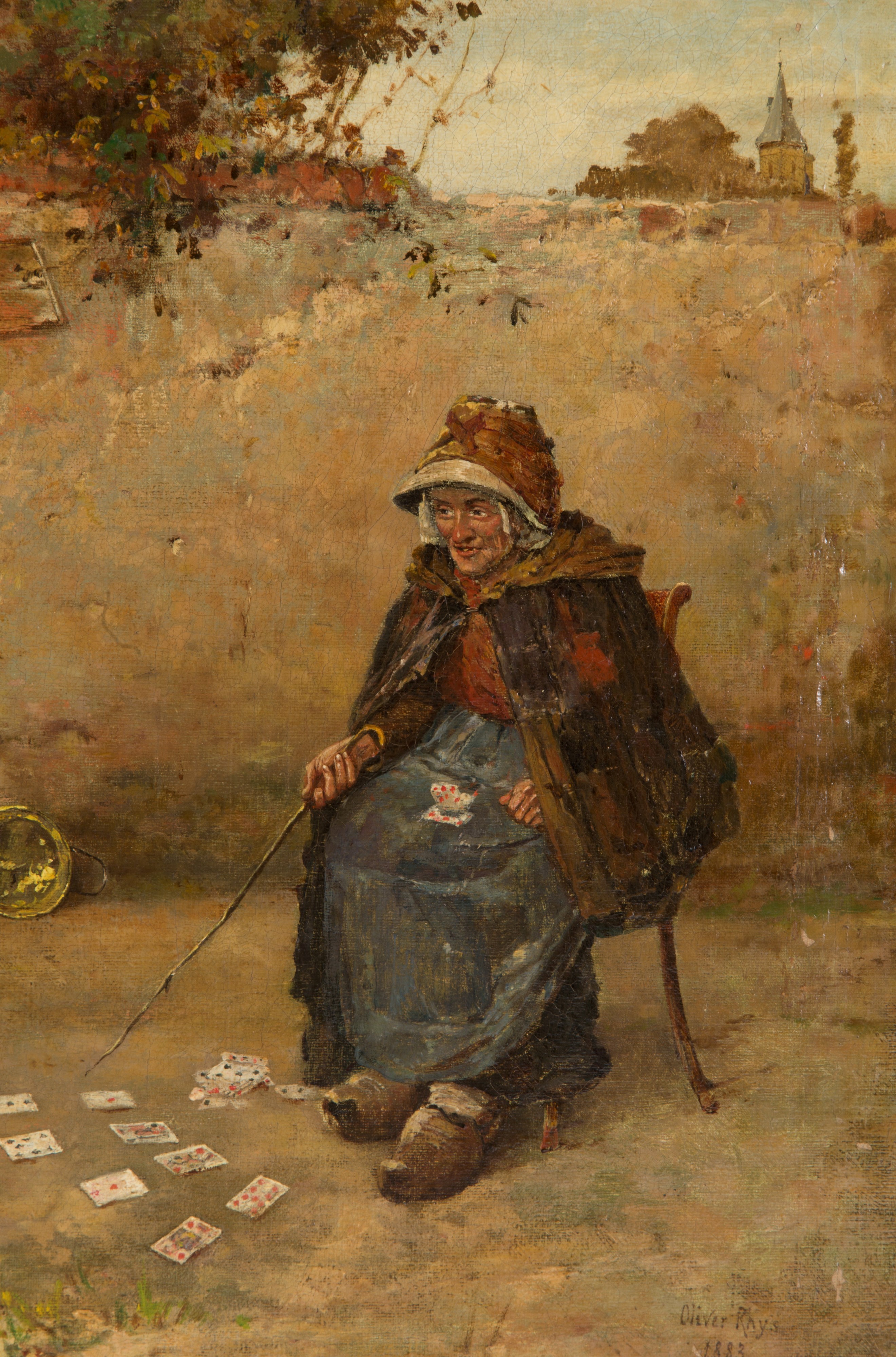 Oliver Rhys - Dipinto "donne che Giocano in Cortile"