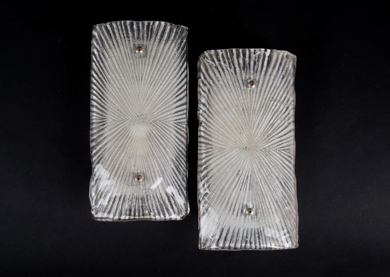 Coppia di Applique in Pasta di Vetro