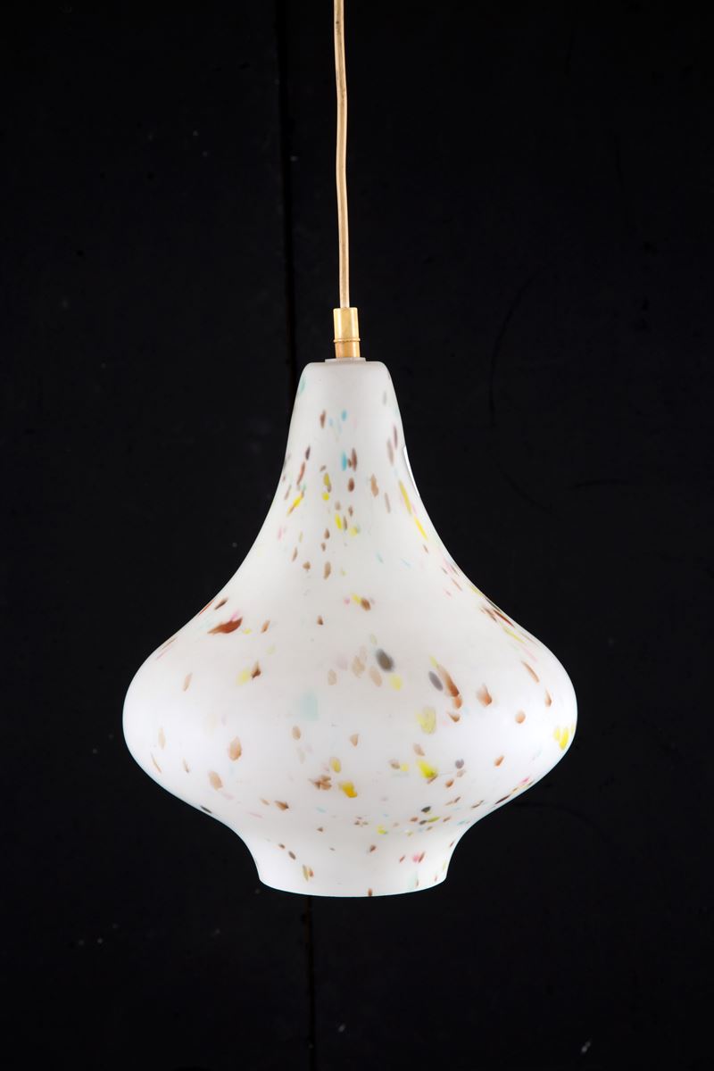 Dino Martens - Lampadario con Decori Policromi per Aureliano Toso