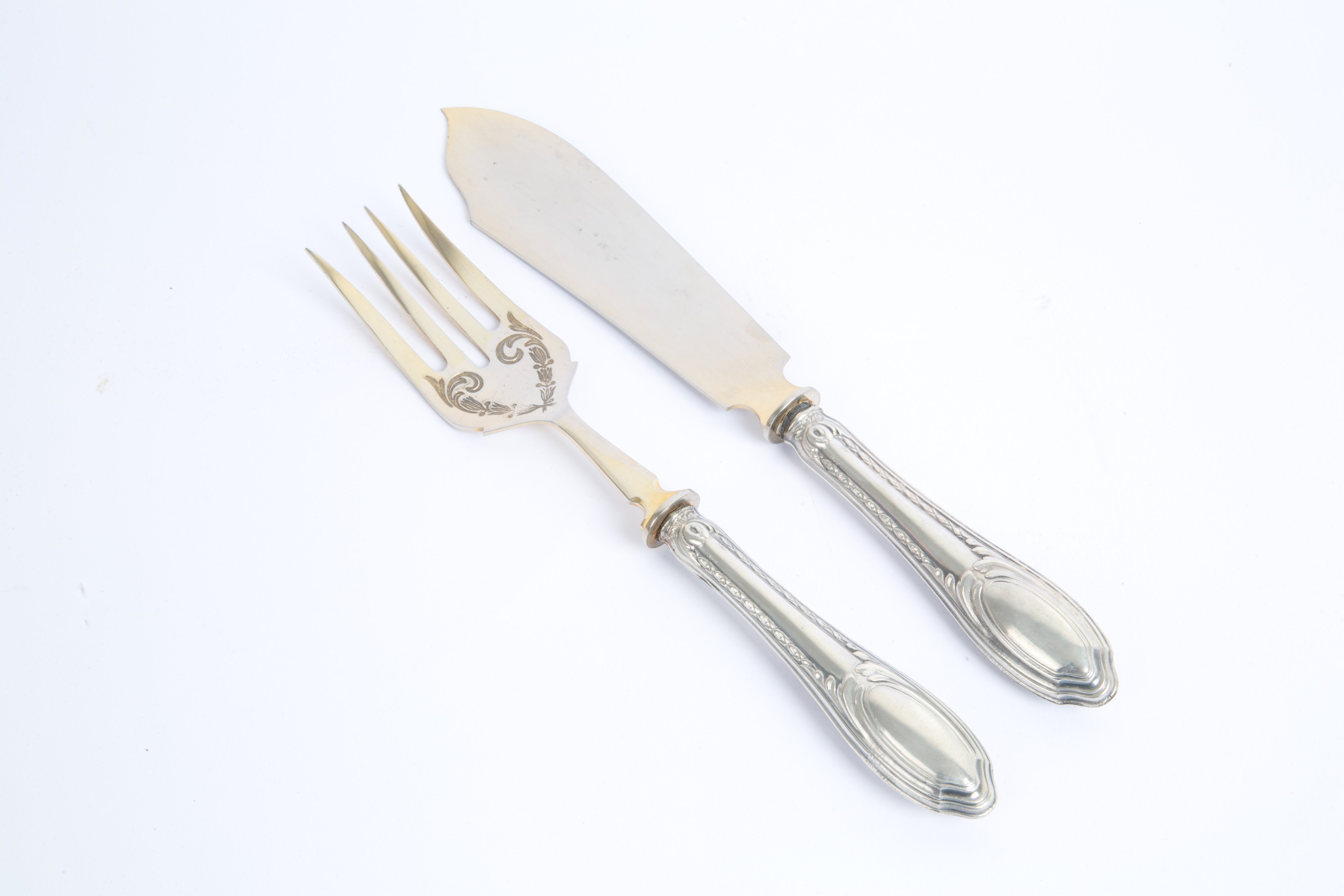 Due posate da torta in argento