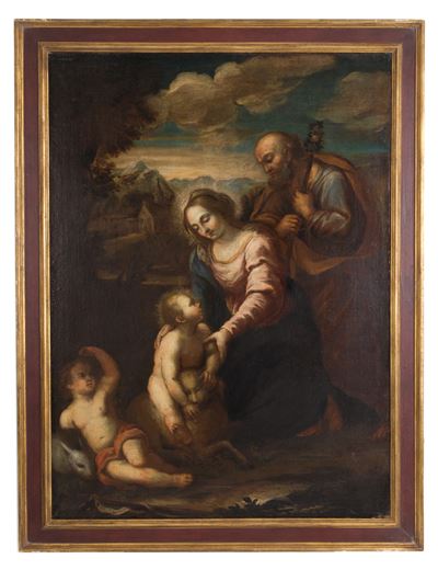 Dipinto "madonna con Bambino, San Giuseppe San Giovannino"