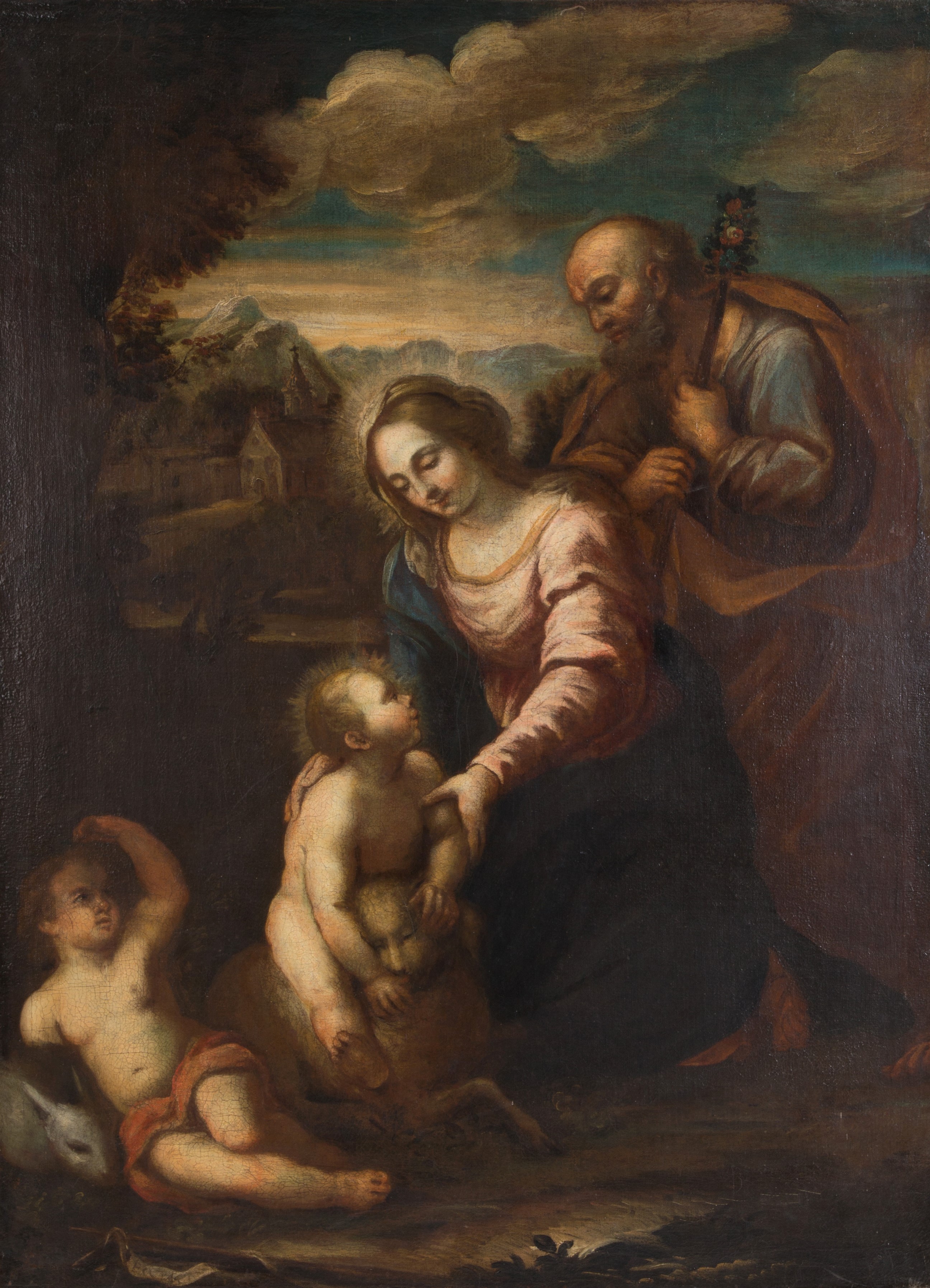 Dipinto "madonna con Bambino, San Giuseppe San Giovannino"