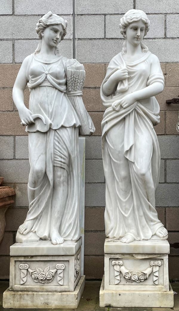 Pair of sculptures "MAIDENS"  - Auction MILANO DECOR - Antiques, Fine Art, Carpets & Design Auction (n. 97) - Viscontea Casa d'Aste