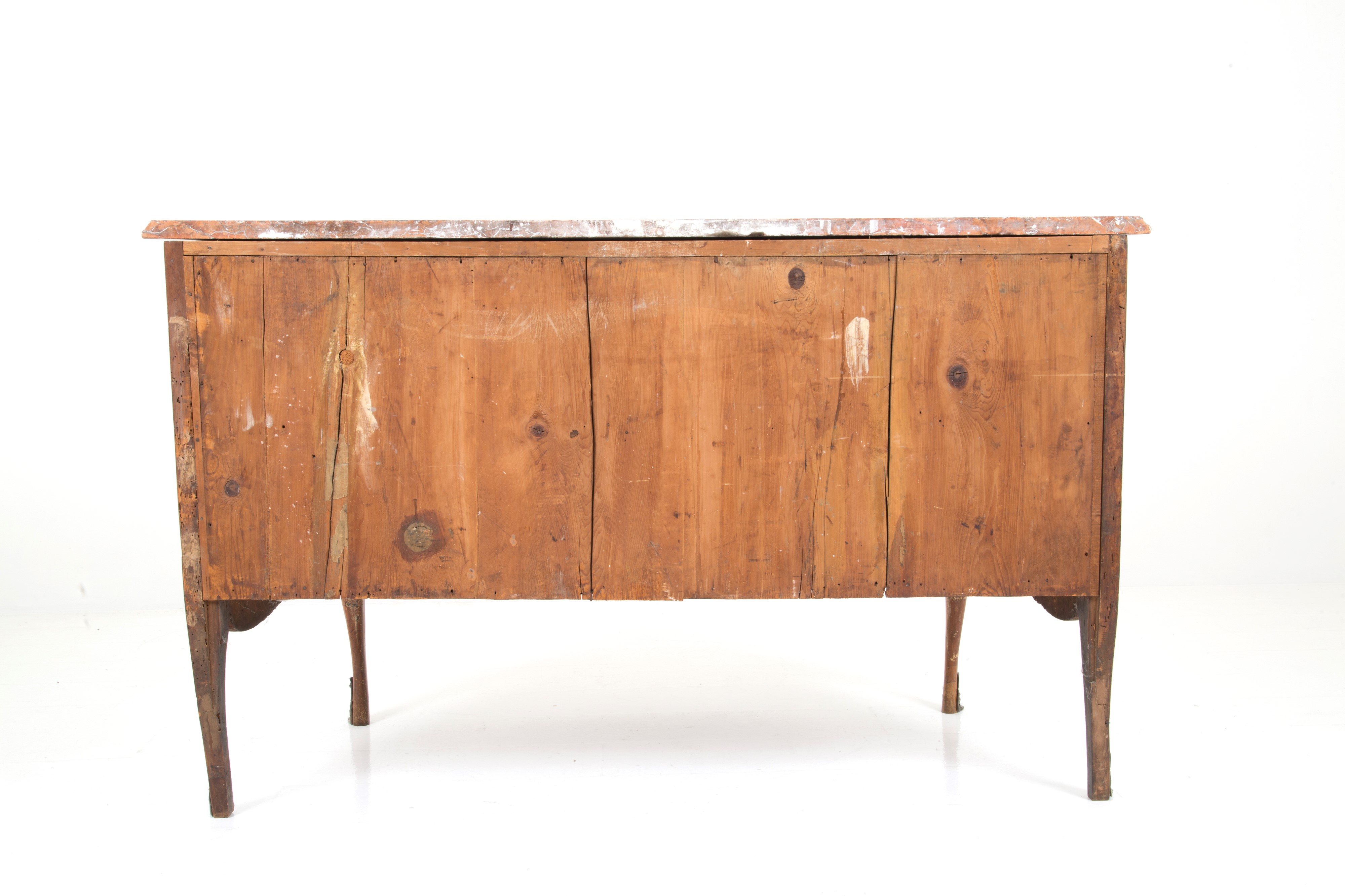 Comò mosso con piano in marmo rosso