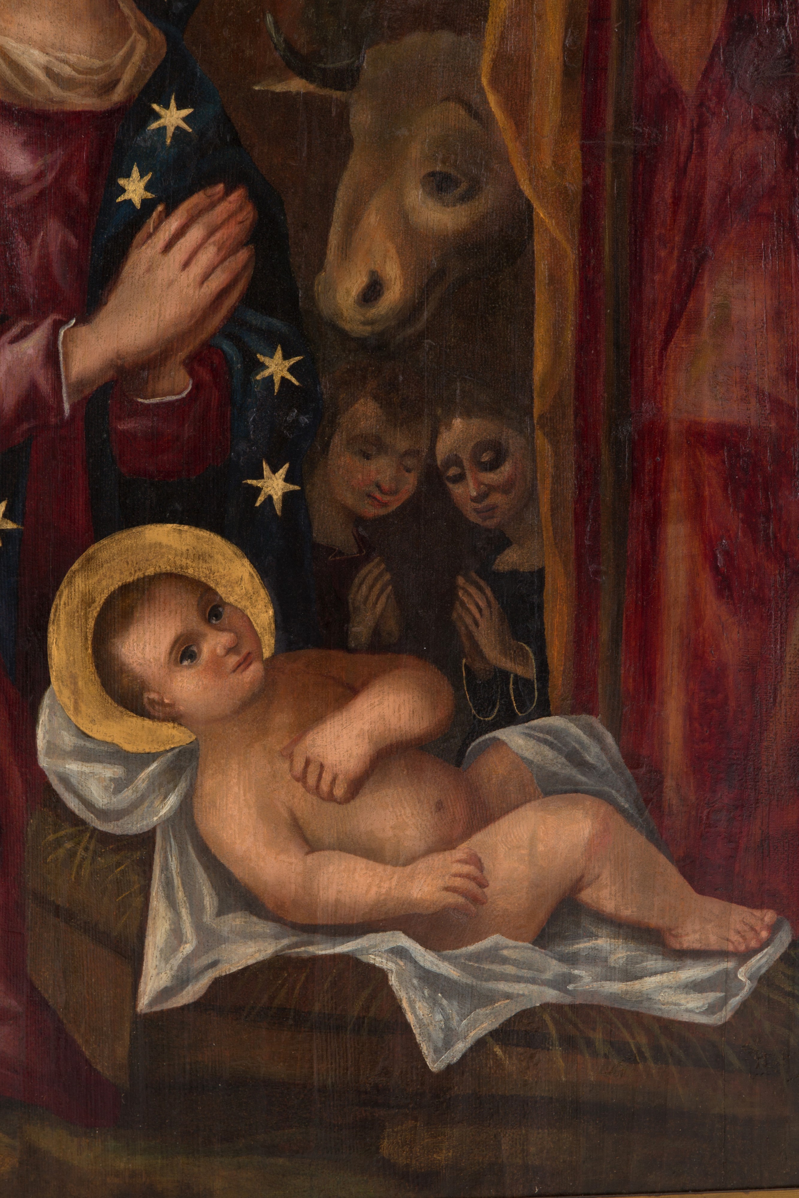 Dipinto "sacra Famiglia con Pastore e Angeli"