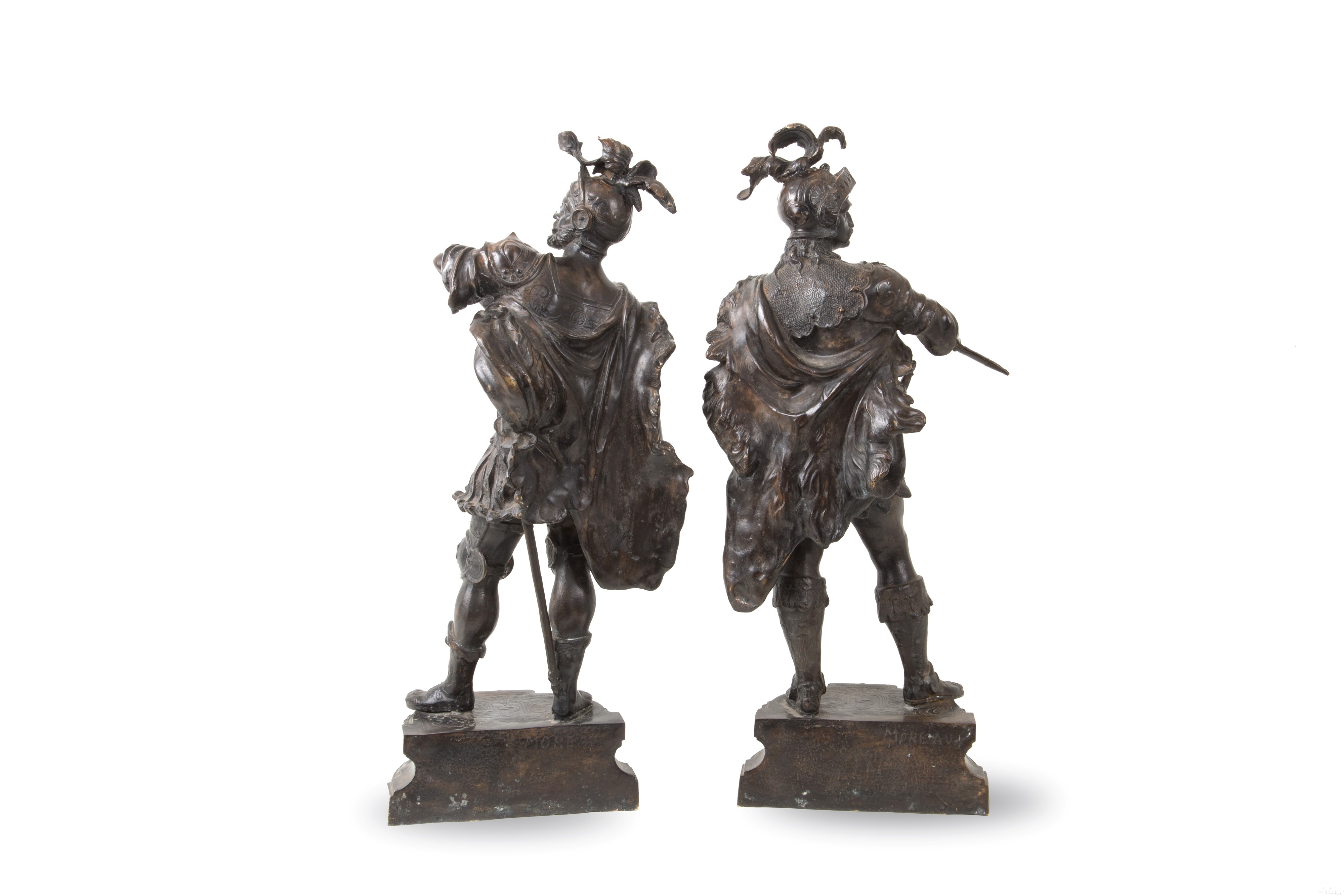 Coppia di Sculture "guerrieri". Firmate Moreau