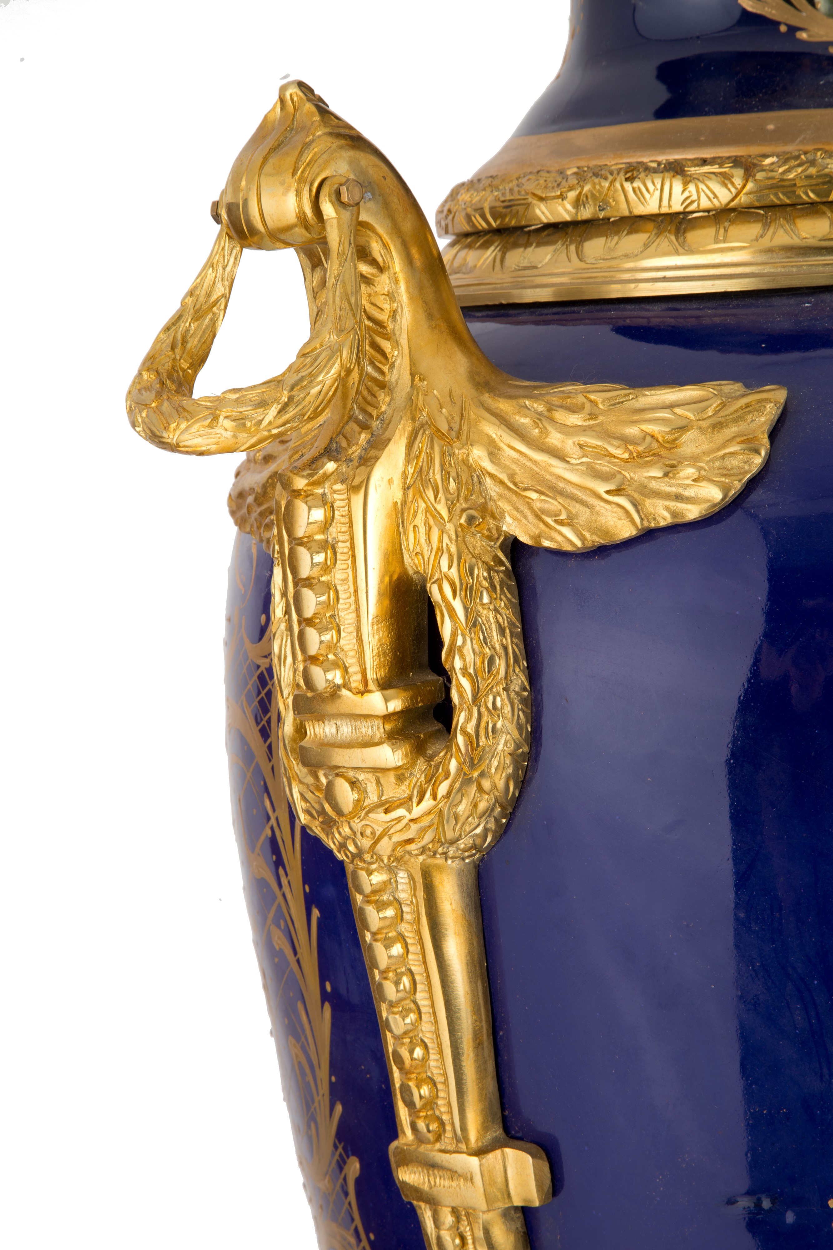 Coppia di Imponenti Vasi in Porcellana e Bronzo