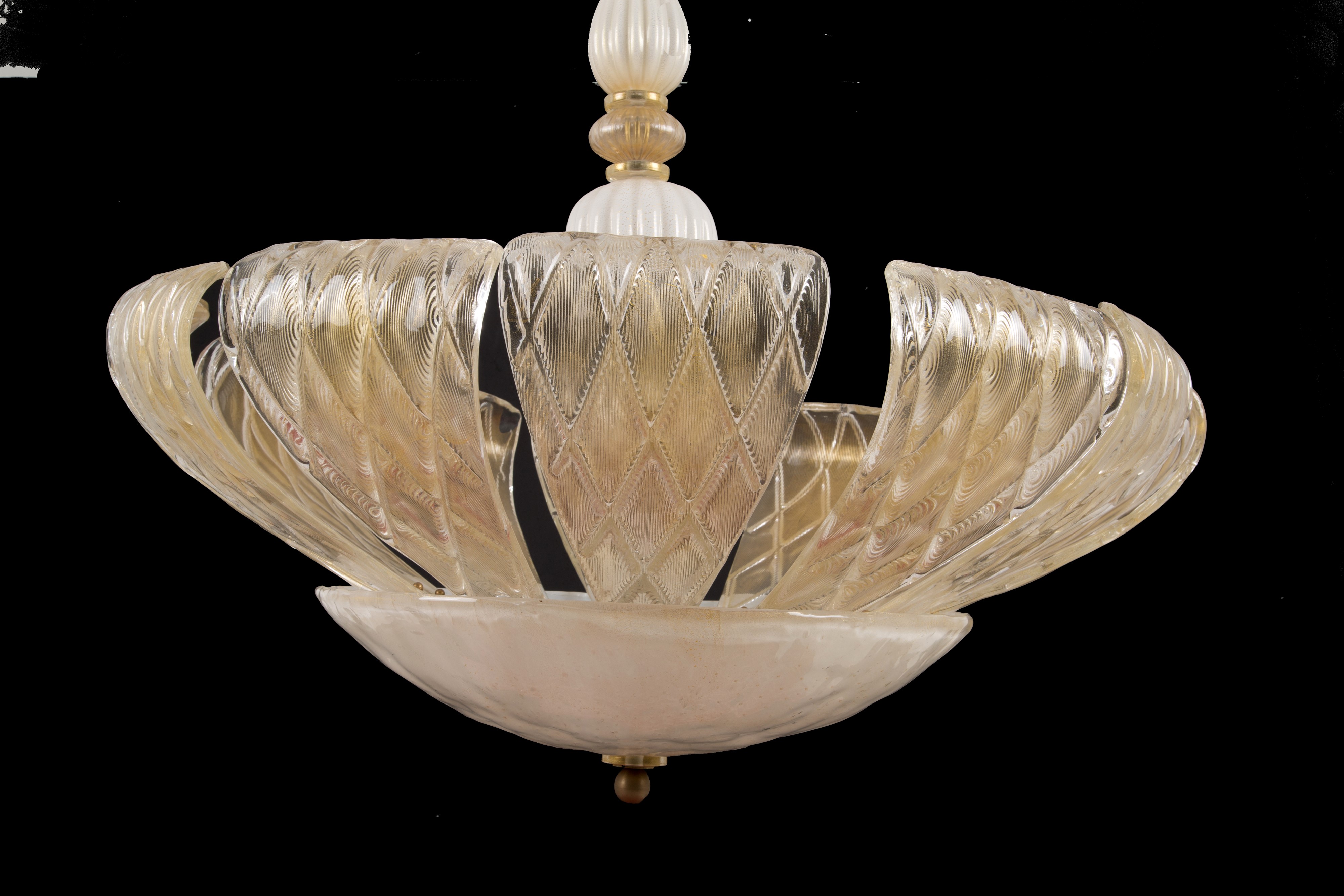Lampadario in Ottone e Vetro