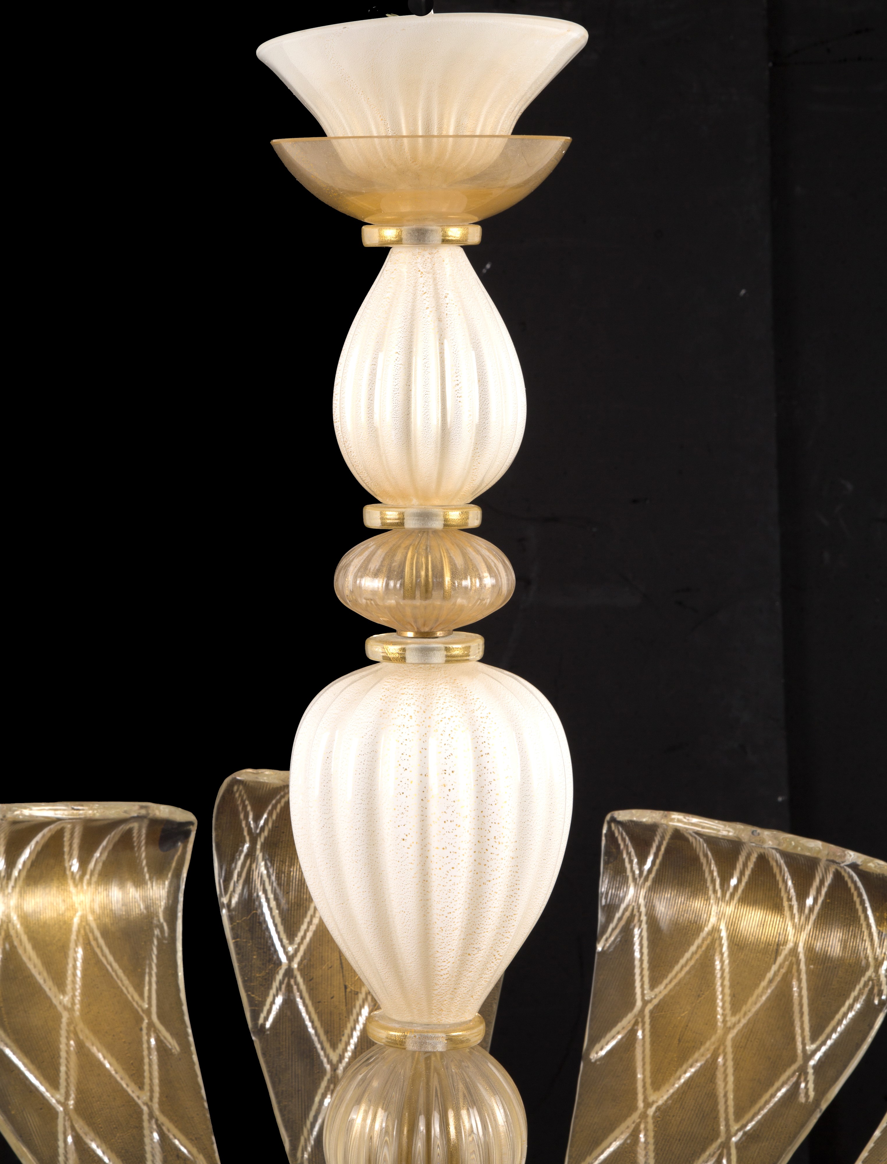 Lampadario in Ottone e Vetro