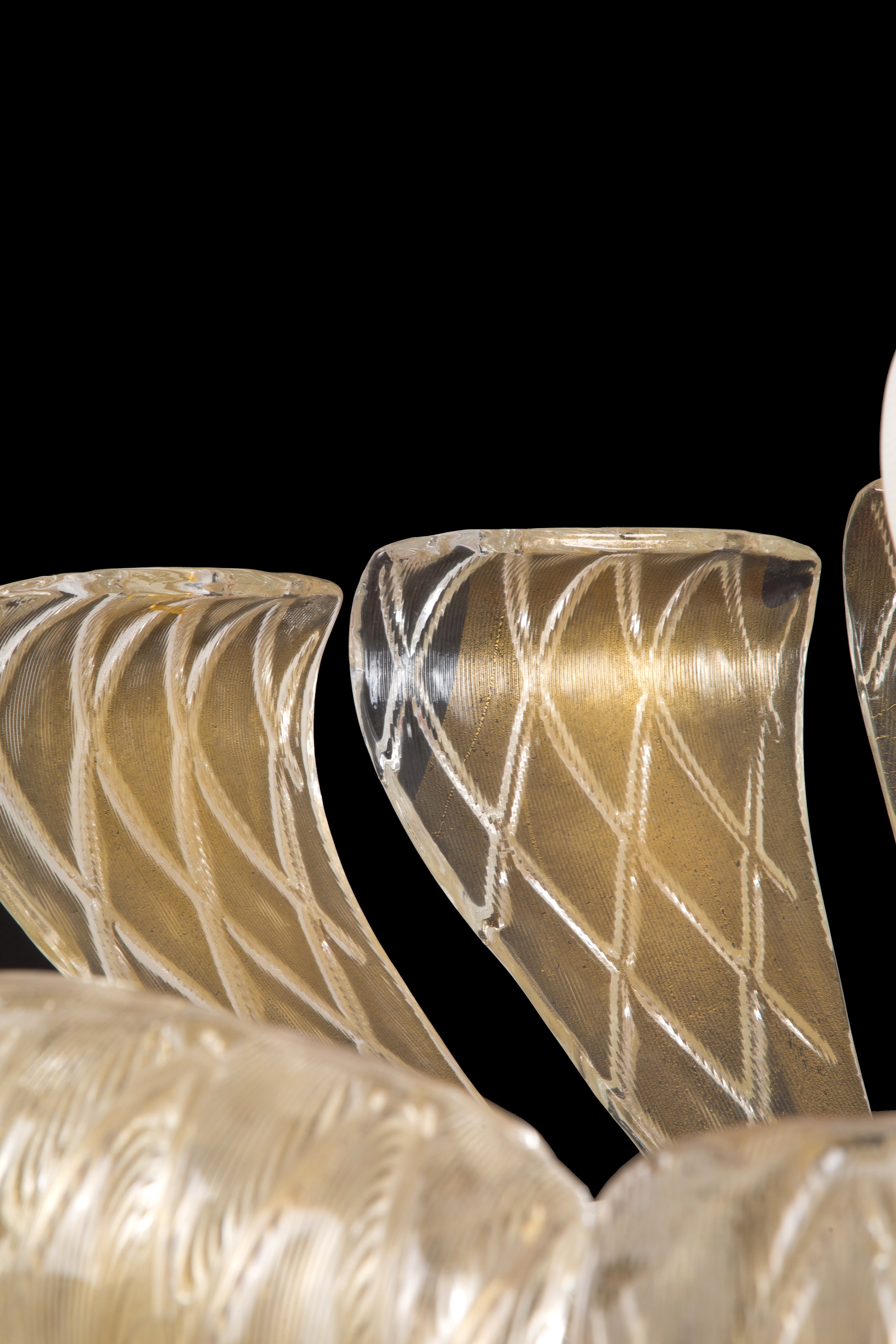 Lampadario in Ottone e Vetro