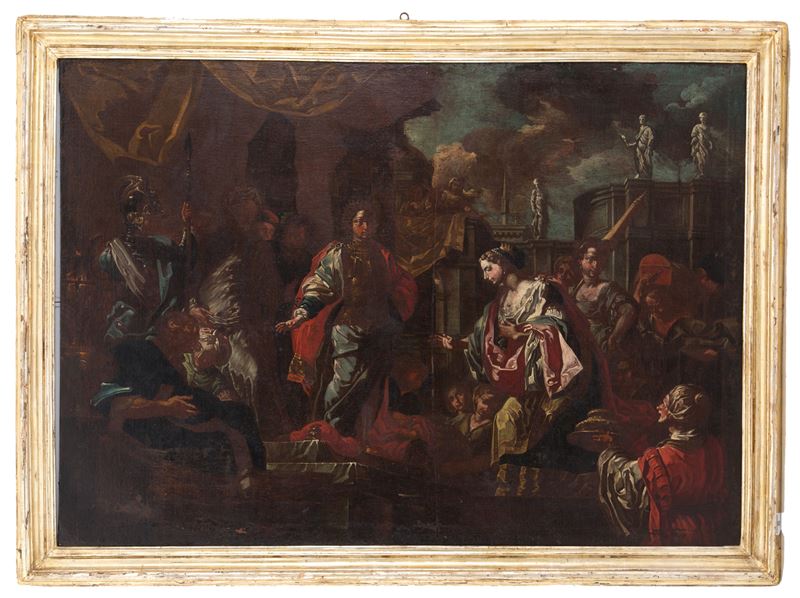 Jacopo Cestaro - Davide e Abigail, olio su tela