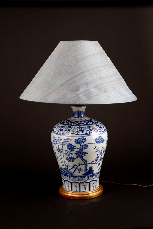 Vase mounted as a lamp
