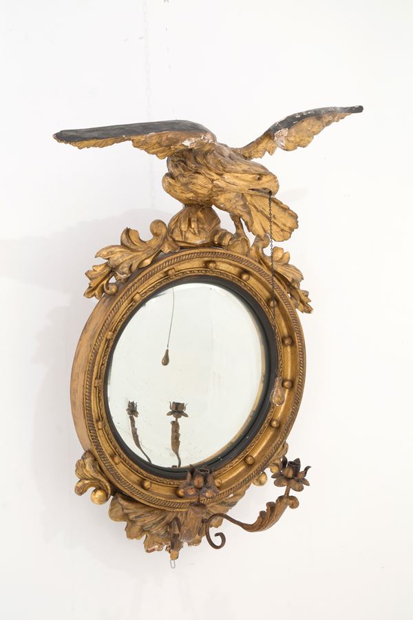 Wall lamp with mirror