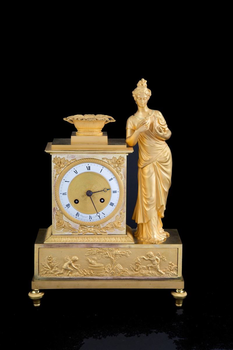 Orologio da Tavolo in Bronzo Dorato