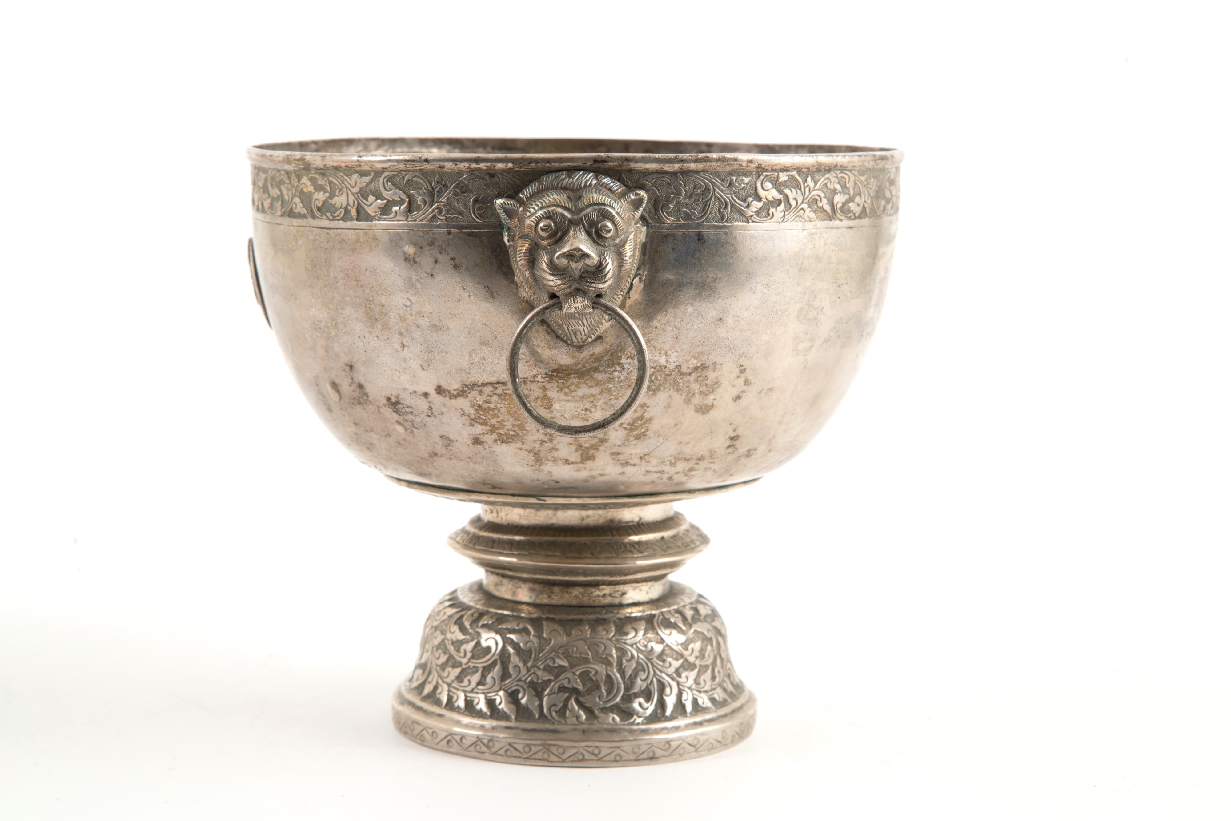 Coppa lavamani in metallo argentato