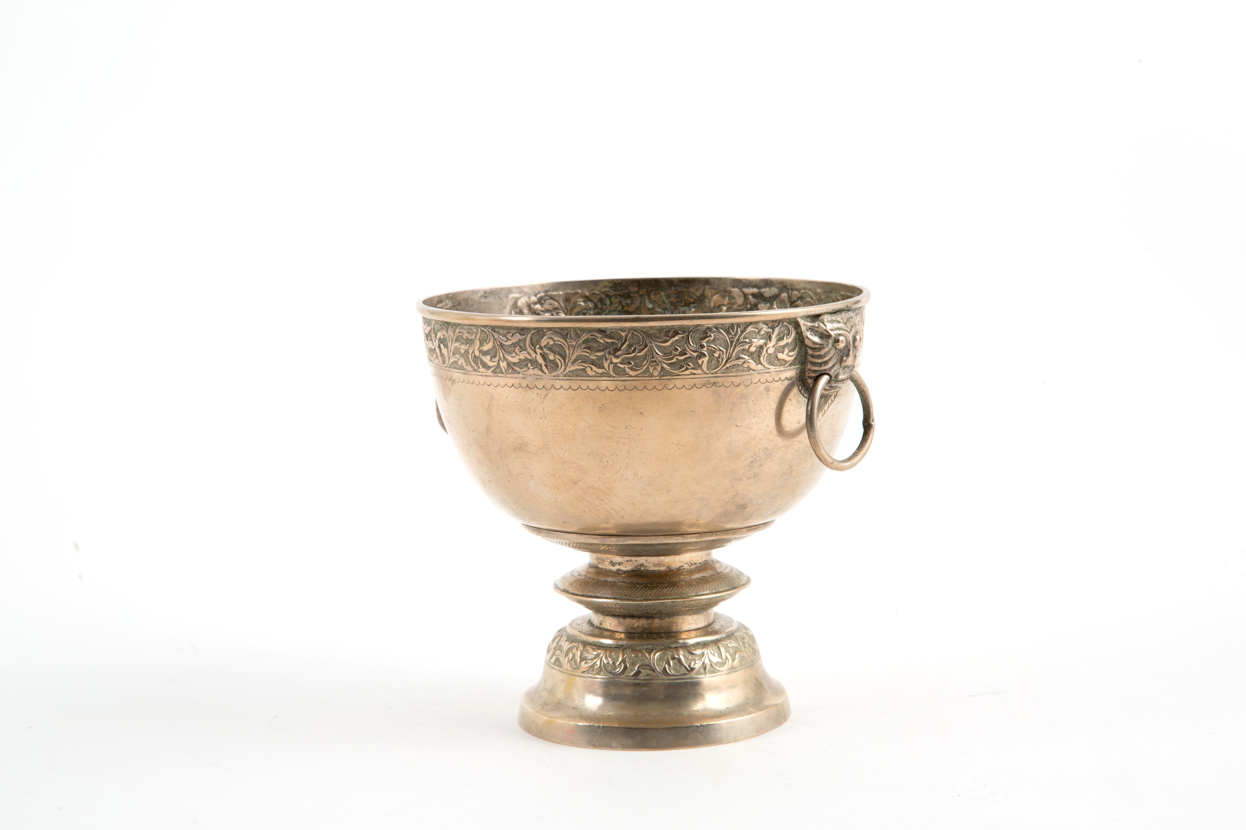 Coppa lavamani in metallo argentato