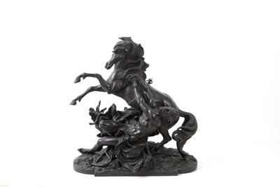 Scultura "cavallo Imbizzarrito con Domatore"