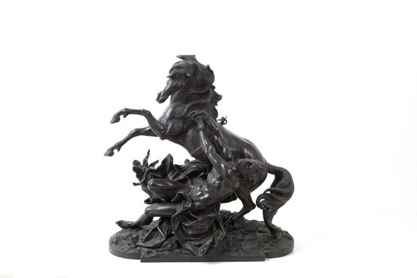 PHILIPPE POITEVIN - Sculpture "RUNAWAY HORSE WITH TAMER"