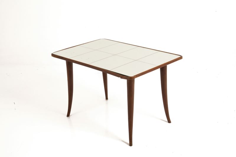 Tavolino in Legno con Piano a Specchio