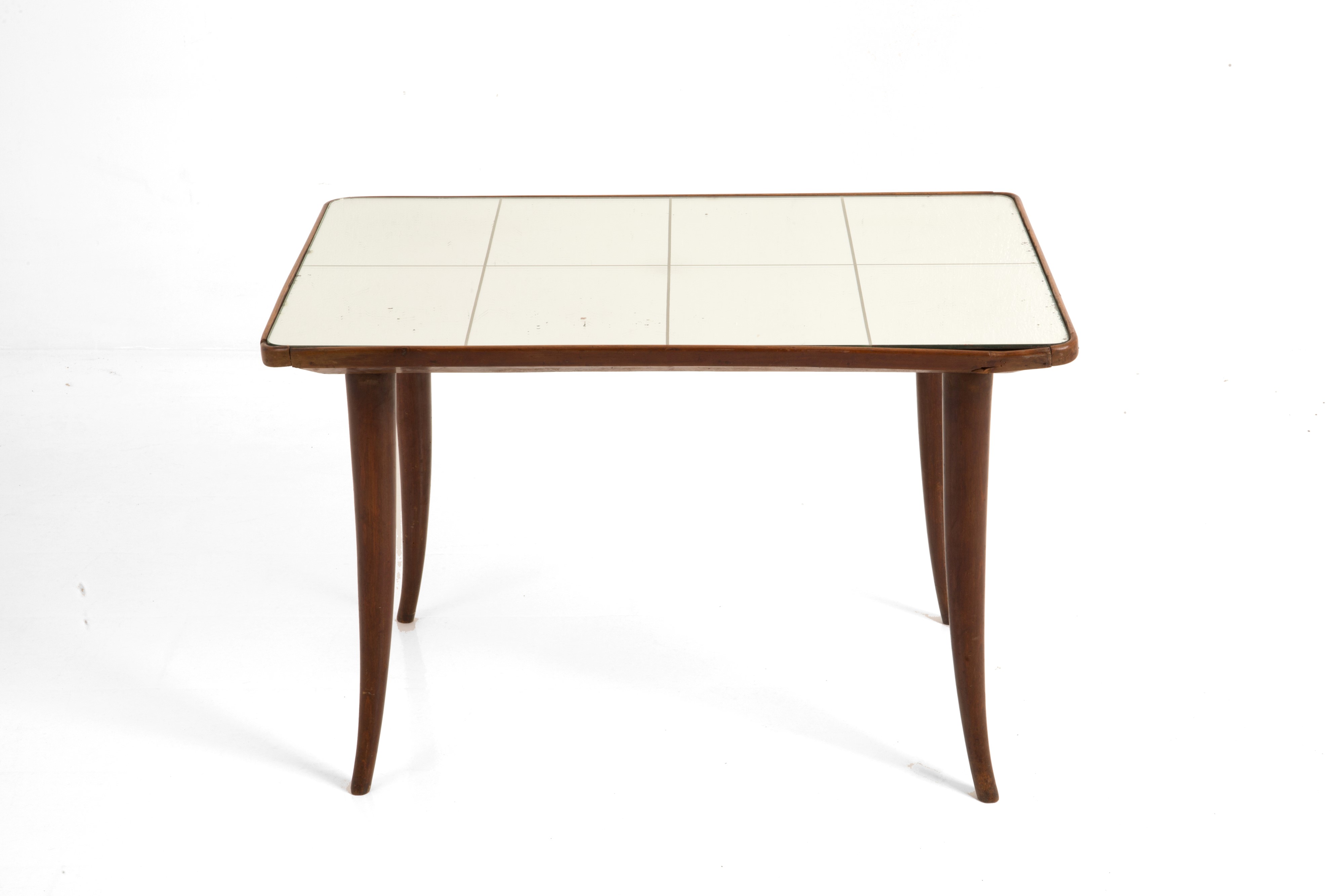 Tavolino in Legno con Piano a Specchio