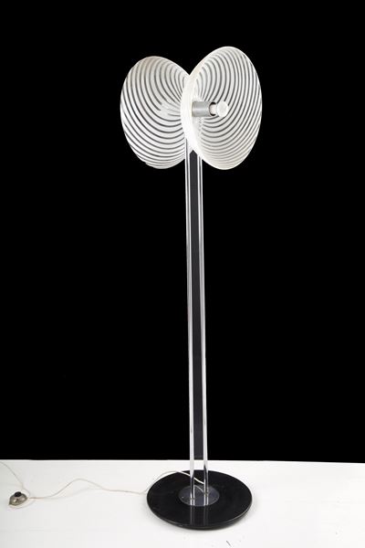 Lampada da Terra con Due Diffusori in Vetro