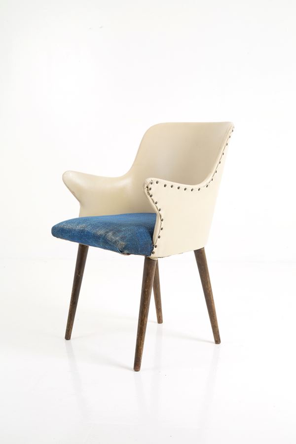 OSVALDO BORSANI - Armchair in sky and fabric