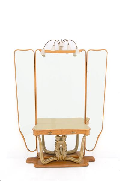 Grande Specchiera con Consolle e Lampada